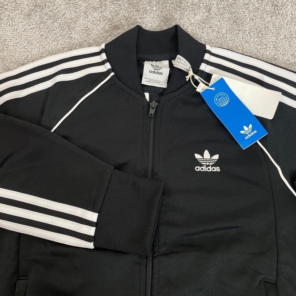 Adidas Track Jacket Mens Small Originals Full Zip Retro SST Black White NWT